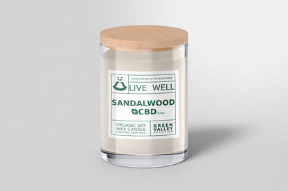 Hemp Wick Candle: Sandalwood + CBD