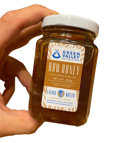 Green Valley Nutrition CBD Infused Hemp Honey Wildflower Raw 250mg Living Water RVA